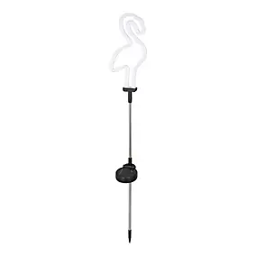 Lampe à piquer extérieur LED à énergie solaire IP44 0.3 W Vert H.86,5 x l.13cm blanc et noir