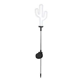 Lampe à piquer extérieur LED à énergie solaire IP44 0.3 W H.88,5 x l.13cm blanc et noir