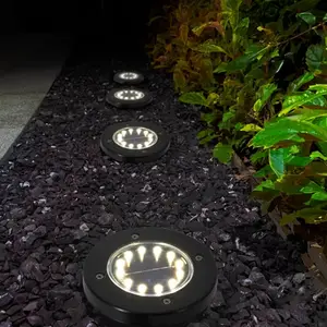 6 spots à piquer solaire noir 4000K