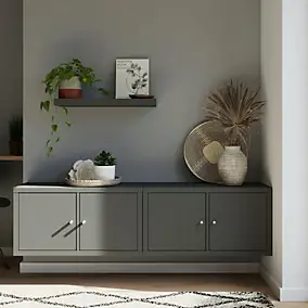 2 Étagères modulables 2 cubes avec 4 portes GoodHome Mixxit anthracite