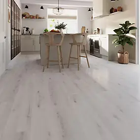 Lame PVC clipsable Capella effet bois blanc 22,5 x 122 cm GoodHome