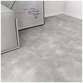 Dalle PVC clipsable Capella effet béton gris L.61 x l. 30.5cm GoodHome