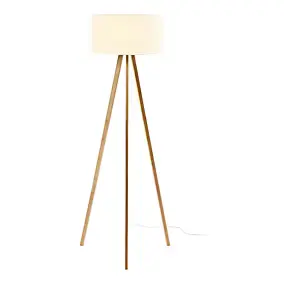 Lampadaire intérieur Petronia en bambou E27 15W ⌀62 x H.148cm GoodHome