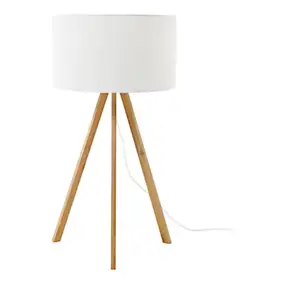 Lampe à poser Petronia en bambou E14 5W ⌀33 x H.55cm GoodHome