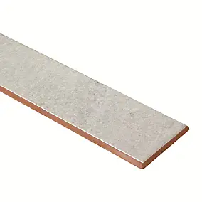 5 Plinthes en carrelage gris clair effet pierre L.45 x l.7,5 cm x ép.9 mm, Limo