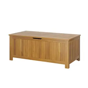 Coffre acacia avec bâche intérieure "CALYANTA" - L. 120 x P. 60 x H. 48 cm.