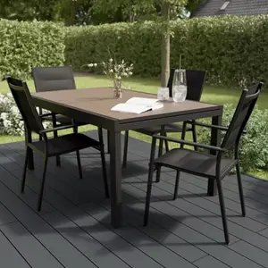 Table extensible noire "ERIBA" - 160/240 x 100 x H. 75 cm.