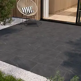 Carrelage sol extérieur anthracite effet ardoise L.61,3 x l.30,3 cm x ép.9 mm, Slate