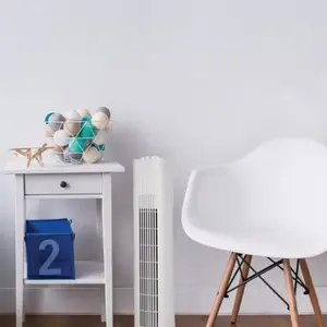 Ventilateur colonne oscillant blanc 50W - H. 75,2 x l. 22 cm