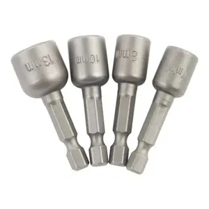 Lot de 4 tourne-écrous hexagonaux magnétiques 6, 8, 10 et 13 mm