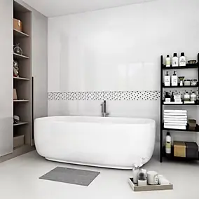 Mosaïque Shannon noir et blanc 6,5 x 30 cm GoodHome