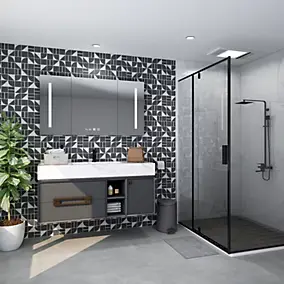 Mosaïque Urda noir et blanc 30 x 30 cm GoodHome