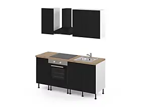 Cuisine complète GoodHome Stevia noir sans électroménager