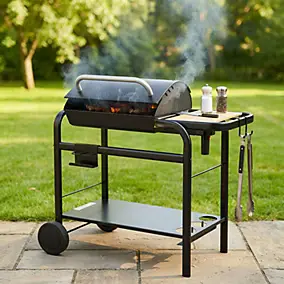 Barbecue charbon de bois Jaffa Somagic acier noir