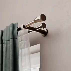 Tringle à rideau Kozani métal effet bronze cuivré Ø19 x L.300cm GoodHome