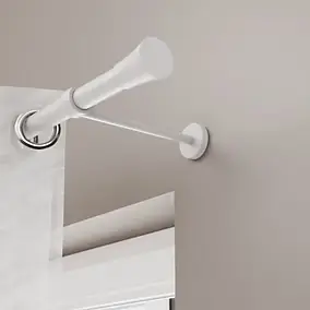 Tringle à rideau Anafi métal blanc mat Ø28 x L.250cm GoodHome