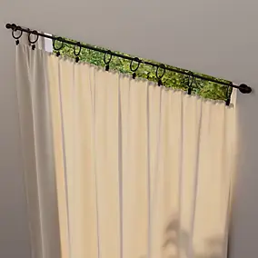 2 supports adhésifs tringle à rideau Nisis métal noir