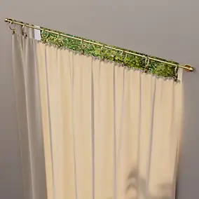2 supports adhésifs tringle à rideau Nisis métal doré