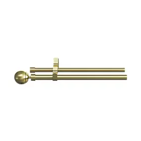 Kit de tringle à rideau extensible double embout boule Elasa métal doré 200/330 cm Ø19mm GoodHome