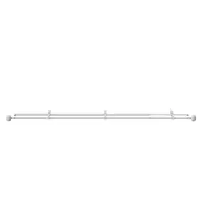 Kit de tringle à rideau extensible double embout boule Anafi métal blanc 120/210cm Ø16/19mm GoodHome
