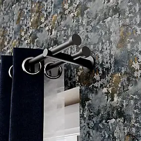 Tringle à rideau Tinos métal effet titane gris Ø19 x L.300cm GoodHome