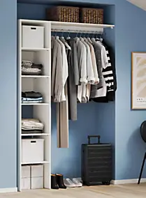 Kit dressing 1 colonne réversible blanc L. 130 x H. 200 x P. 45 cm, GoodHome Matai