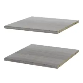 2 tablettes effet chêne grisé pour caisson d'angle Atomia L. 41,2 x P. 43,2 x Ep. 1,8 cm