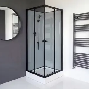 Cabine de douche "Square" noire 80 x 80 cm