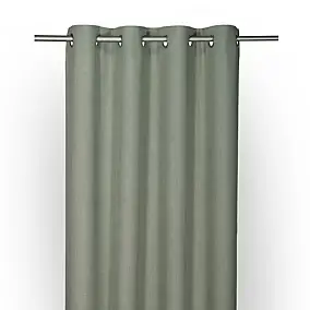 Rideau tamisant à œillets effet tissé Novan vert sauge l.140 x H.260cm GoodHome
