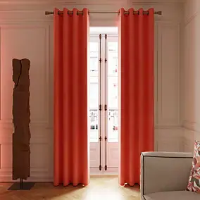 Rideau occultant à œillets en suédine Komod terracotta l.140 x H.260cm GoodHome