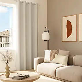 Housse de coussin en velours côtelé Akola blanc cassé l.30 x L.50cm GoodHome