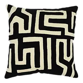 Housse de coussin Manado motif tufté géométrique noir et blanc l.45 x L.45cm GoodHome