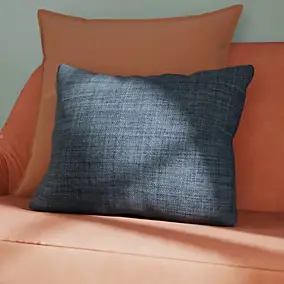 Housse de coussin Novan bleu marine l.40 x L.60cm GoodHome