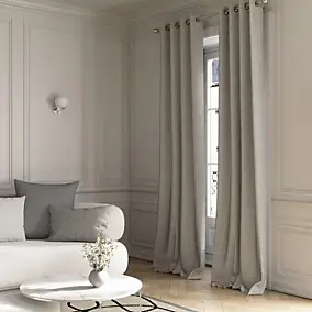 Rideau tamisant à œillets effet jacquard Dosa gris l.140 x H.260cm GoodHome