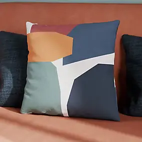 Coussin Habra imprimé géométrique multicouleurs L.45 x l.45cm GoodHome
