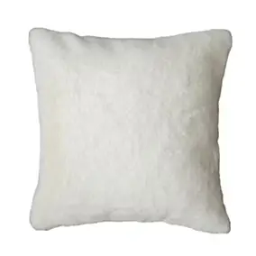 Housse de coussin effet fourrure Bolu blanc l.45 x L.45cm GoodHome