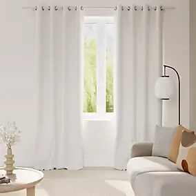 Rideau tamisant à œillets effet gauffré Sikar imprimés arches blanc l.140 x H.260cm GoodHome