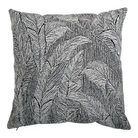 Housse de coussin Patan feuillage noir l.45 x L.45cm GoodHome