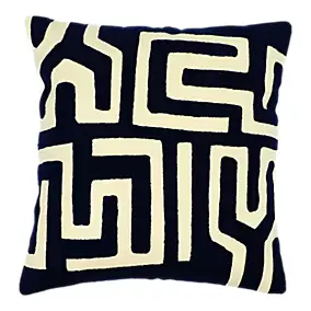 Housse de coussin Manado motif géométrique bleu et blanc l.45 x L.45cm GoodHome
