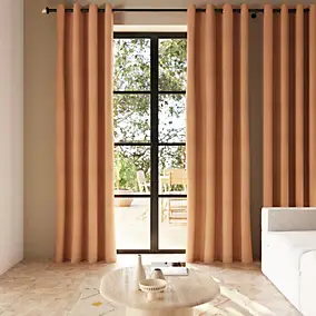 Rideau occultant à œillets en suédine Komod marron camel l.140 x H.260 cm GoodHome
