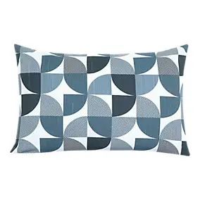 Housse de coussin imprimé géométrique bleu marine l.40 x L.60cm GoodHome Peca