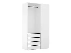 Dressing blanc avec porte et 4 tiroirs GoodHome Atomia H. 225 x L. 125 x P. 58 cm