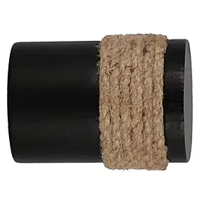 Embout bouchon corde pour barre à rideau Lamia bois de hêtre noir Ø28mm GoodHome