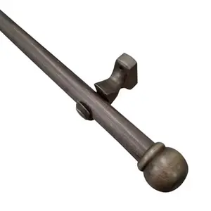 Kit barre à rideau 150cm bois foncé