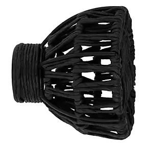 Embout rond pour barre à rideau Lamia rotin noir Ø28mm GoodHome