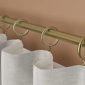 10 anneaux et crochets tringle à rideau silencieux Elasa métal doré Ø16/19mm GoodHome