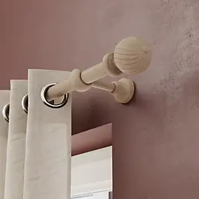 Tringle à rideau Symi bois effet chêne beige Ø28 x L.200 GoodHome