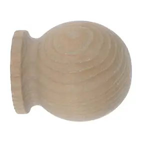 Embout rond pour barre à rideau Symi bois de frêne beige Ø28mm GoodHome