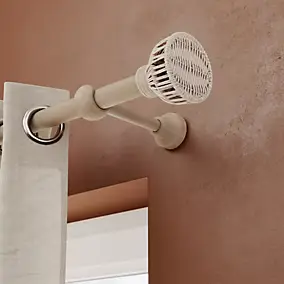 Embout rond pour barre à rideau Symi rotin beige Ø28mm GoodHome
