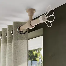 Embout fleur pour barre à rideau Symi rotin beige Ø28mm GoodHome